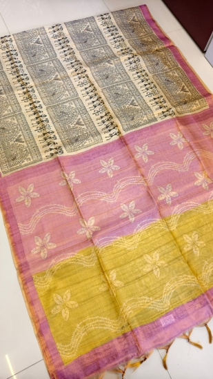 Pink Yellow Pallu