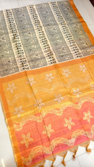 Orange Peach Pallu