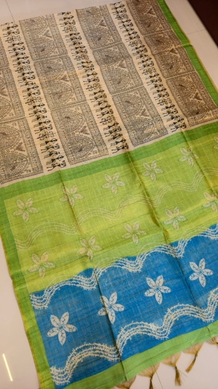 Green Blue Pallu
